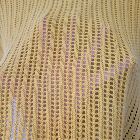 Express Crop Knit Sweater Mustard/Black/White - Picture 5 of 5